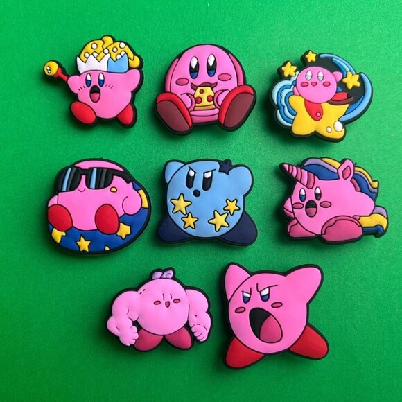 Kirby Crocs Shoe Charms Set of 8 - jibbitz Charms - Picture 1 of 6